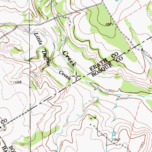 Topographic Map of Little Duffau Creek, TX