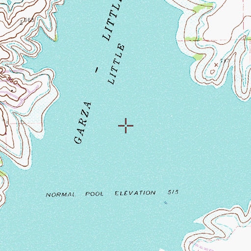 Topographic Map of Little Elm Creek, TX