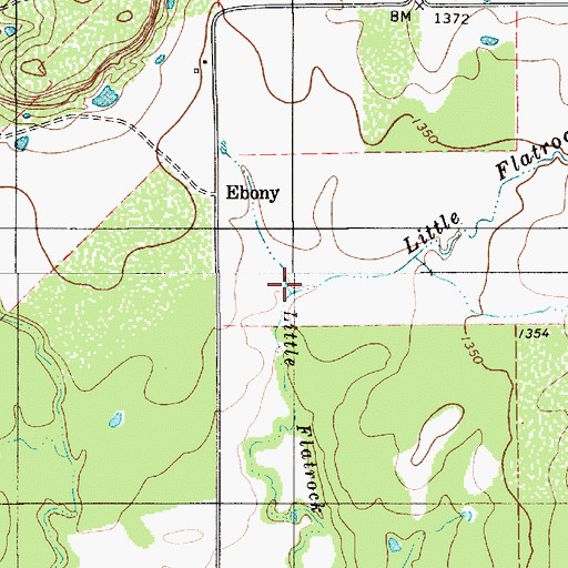 Topographic Map of Little Flatrock Branch, TX