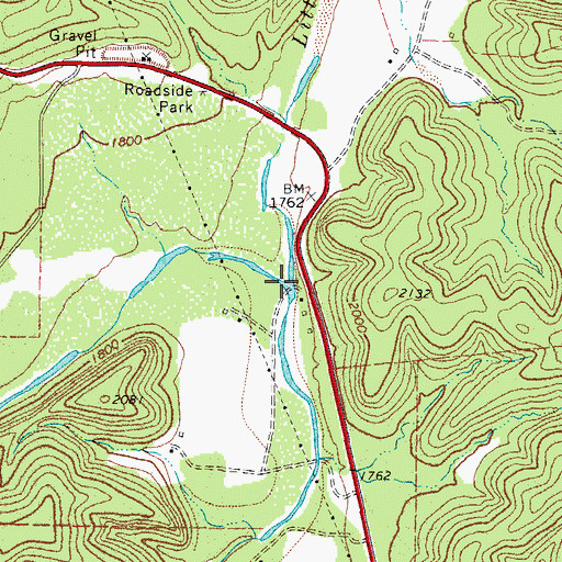 Topographic Map of Little Hackberry Creek, TX