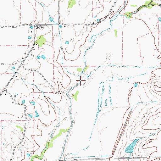 Topographic Map of Little Indian Creek, TX