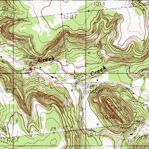 Topographic Map of Little Ioni Creek, TX