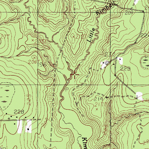 Topographic Map of Little Kimball Creek, TX