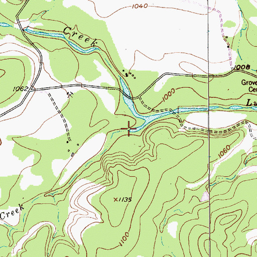 Topographic Map of Little Lucy Creek, TX