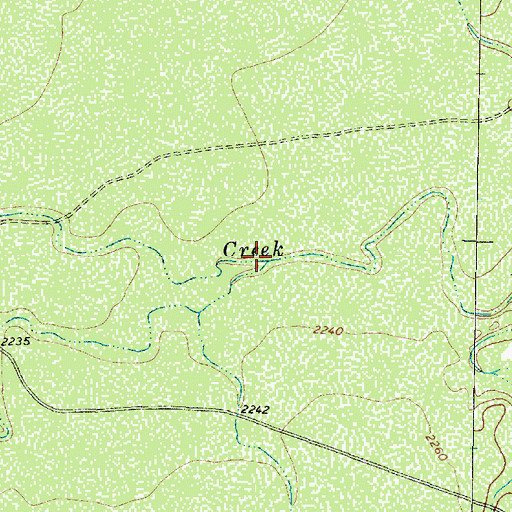 Topographic Map of Little Mulberry Creek, TX