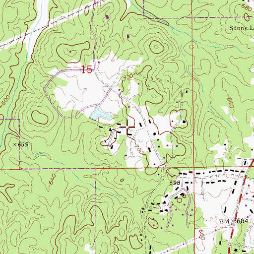 Topographic Map of Indian Hills, AL