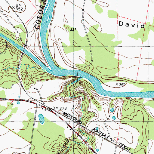 Topographic Map of Little Piney Creek, TX