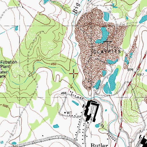 Topographic Map of Little Sandy Creek, TX