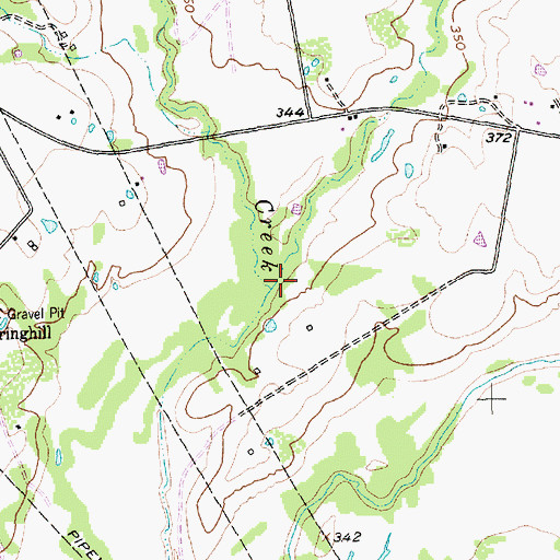 Topographic Map of Little Sandy Creek, TX