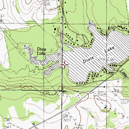 Topographic Map of Little Sixmile Creek, TX