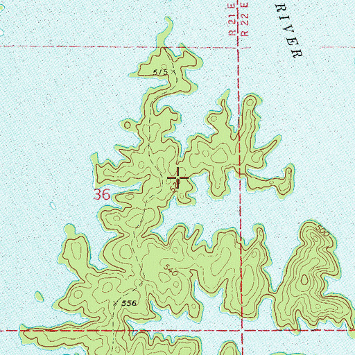 Topographic Map of Island Home (historical), AL