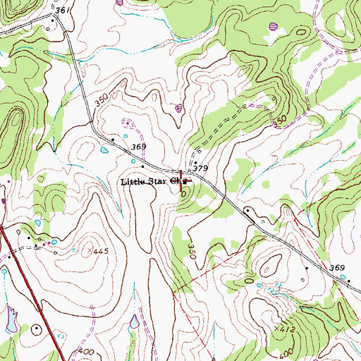Topographic Map of Little Star Church, TX