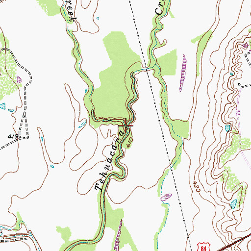 Topographic Map of Little Tehuacana Creek, TX