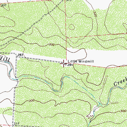 Topographic Map of Little Windmill, TX