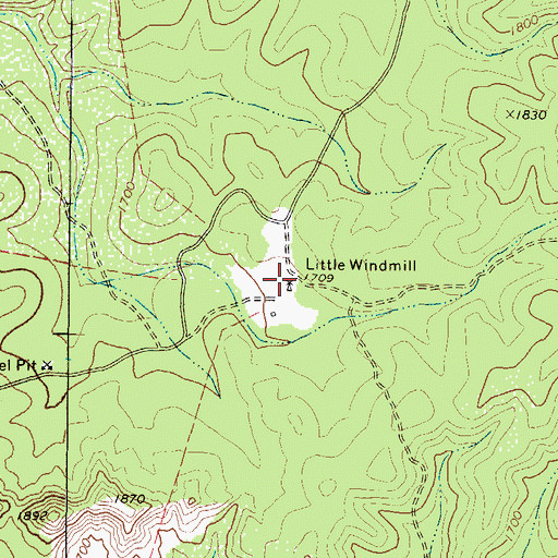 Topographic Map of Little Windmill, TX