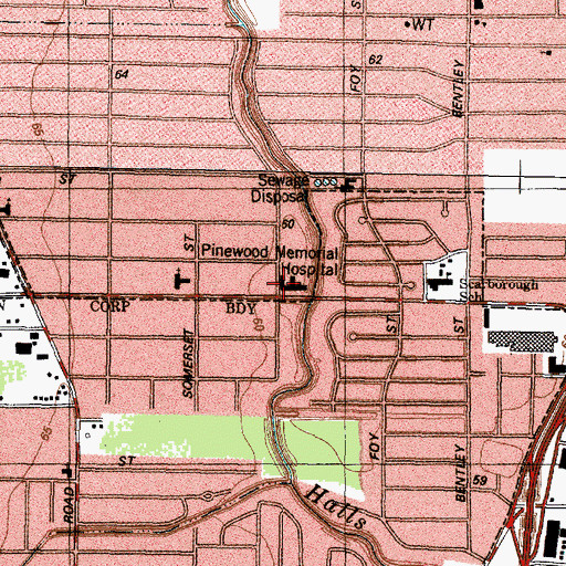 Topographic Map of Little York Hospital, TX