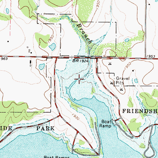 Topographic Map of Live Oak Branch, TX