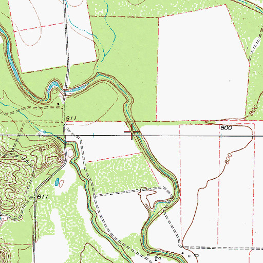 Topographic Map of Live Oak Creek, TX