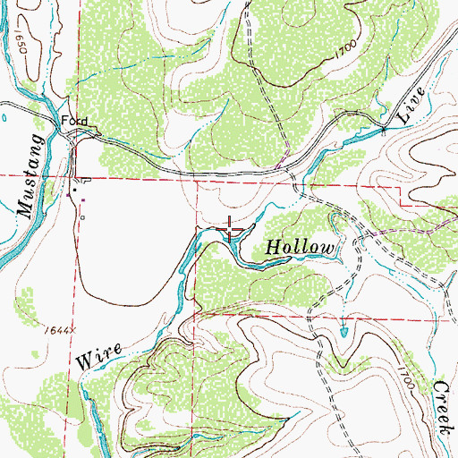 Topographic Map of Live Oak Creek, TX