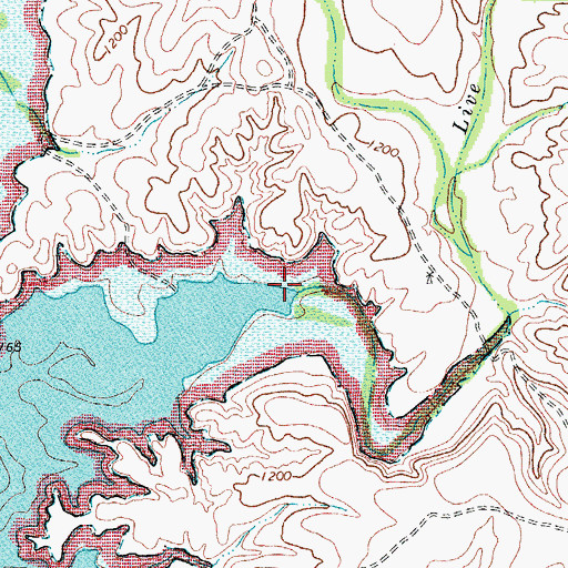 Topographic Map of Live Oak Creek, TX