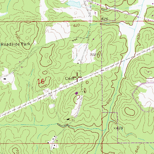 Topographic Map of Kennedy-Christian-Sasser Cemetery, AL