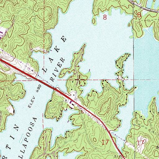 Topographic Map of Lake Hill Estates, AL