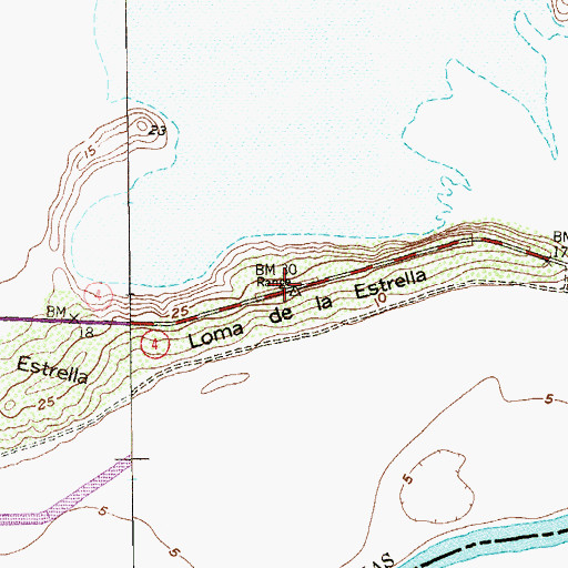 Topographic Map of Loma de la Estrella, TX