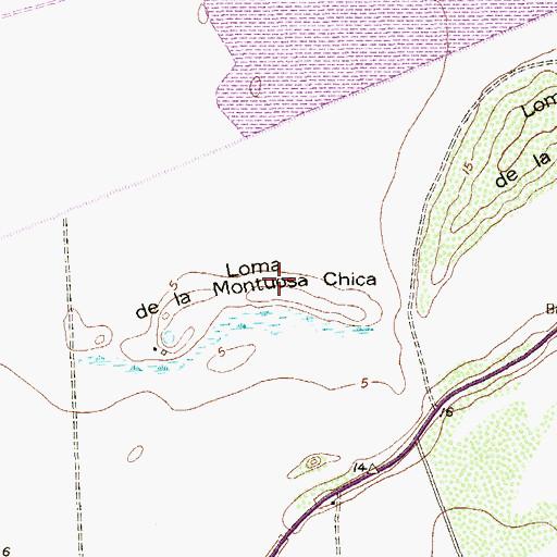 Topographic Map of Loma de la Montuosa Chica, TX