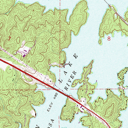 Topographic Map of Lake Hill Marina, AL