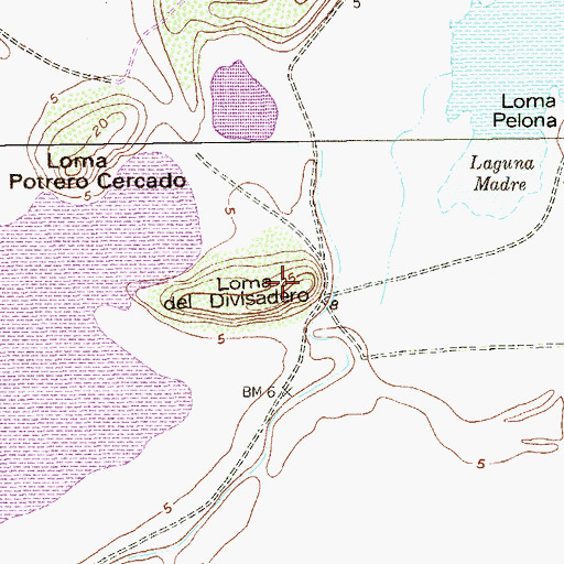 Topographic Map of Loma del Divisadero, TX