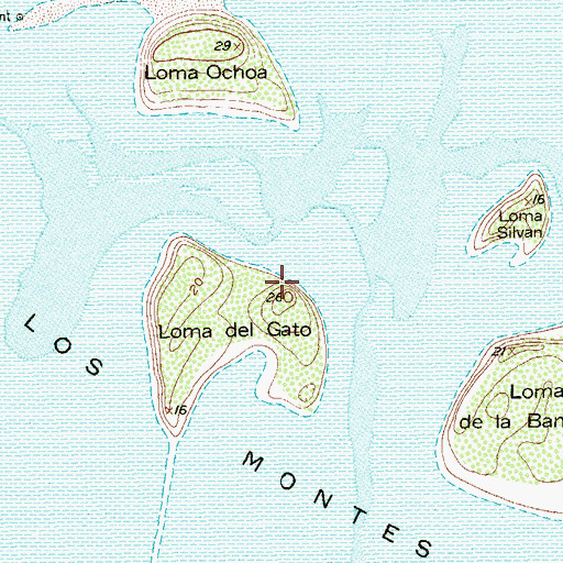 Topographic Map of Loma del Gato, TX