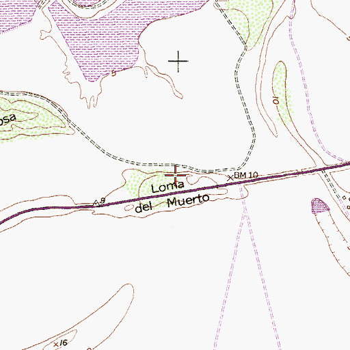 Topographic Map of Loma del Muerto, TX