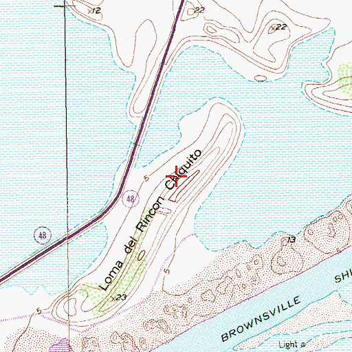 Topographic Map of Loma del Rincon Chiquito, TX