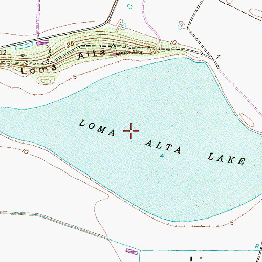 Topographic Map of Loma Alta Lake, TX