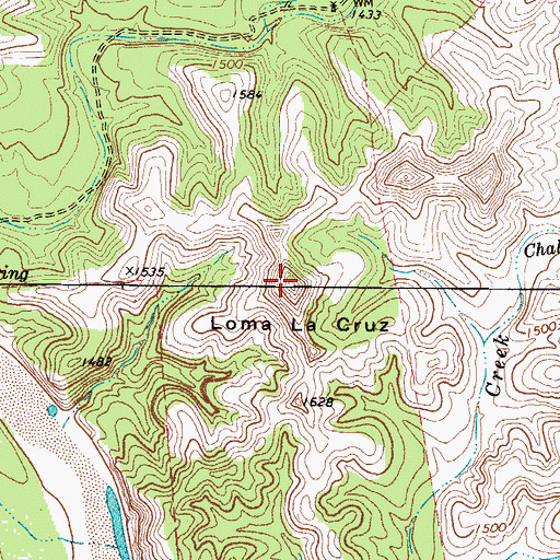Topographic Map of Loma la Cruz, TX