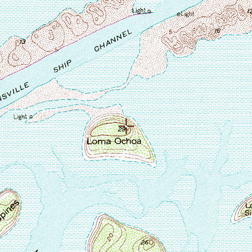 Topographic Map of Loma Ochoa, TX