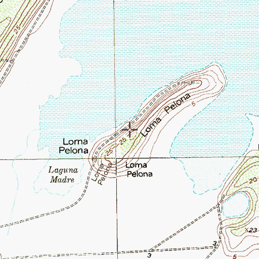 Topographic Map of Loma Pelona, TX