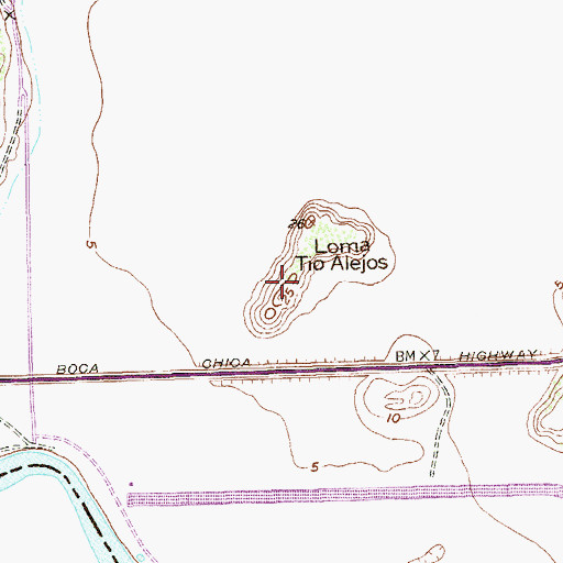Topographic Map of Loma Tio Alejos, TX