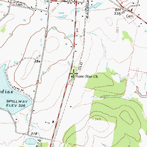 Topographic Map of Lone Star Church, TX