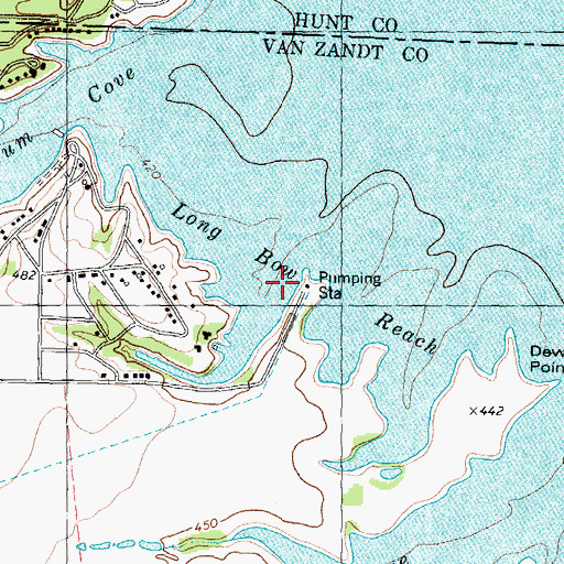 Topographic Map of Long Bow Reach, TX