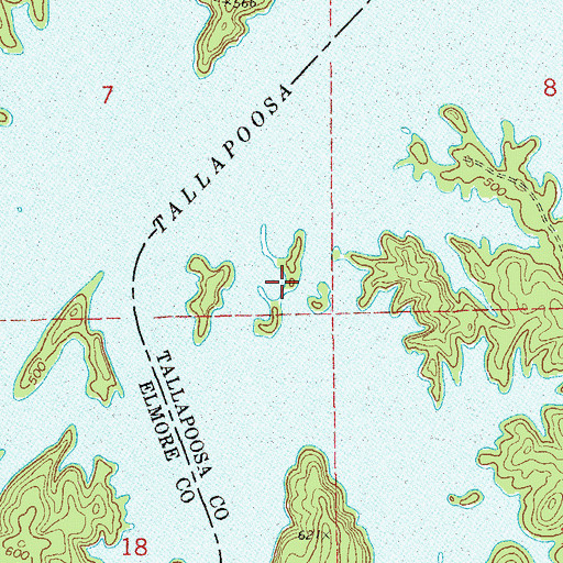 Topographic Map of McCarty Ferry (historical), AL