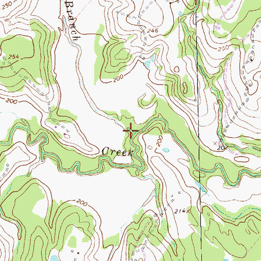 Topographic Map of Long Branch, TX