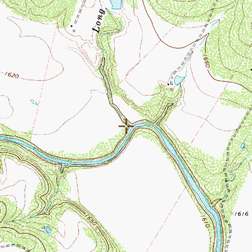 Topographic Map of Long Branch, TX