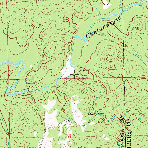 Topographic Map of McCowan Creek, AL