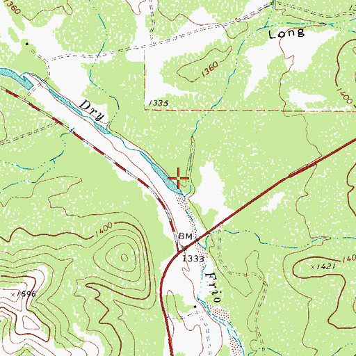 Topographic Map of Long Hollow, TX