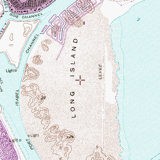Topographic Map of Long Island, TX