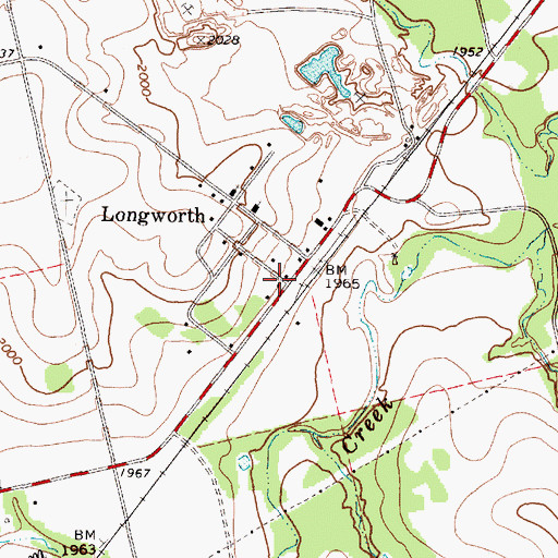 Topographic Map of Longworth, TX