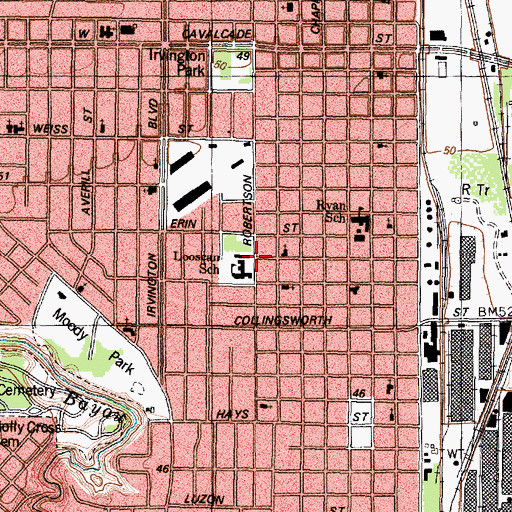 Topographic Map of Looscan School, TX