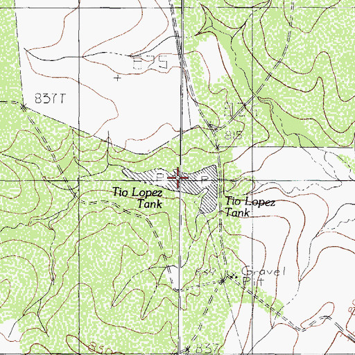 Topographic Map of Lopez Tank, TX