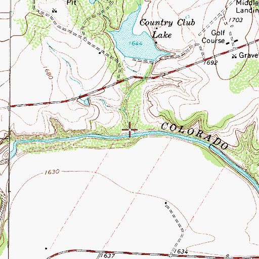 Topographic Map of Los Arroyos, TX